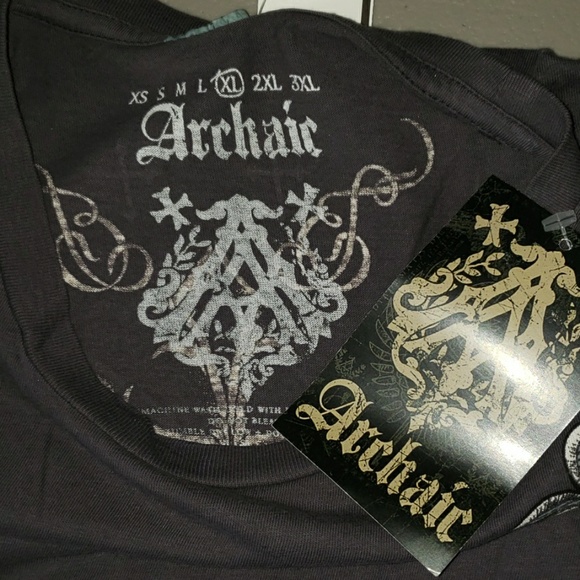 Archaic Affliction Grey Wings & Cross Tshirt - Picture 3 of 4